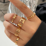 Set de 5 Anillos Abiertos Mariposa con Strass y Perlas, Ajustables