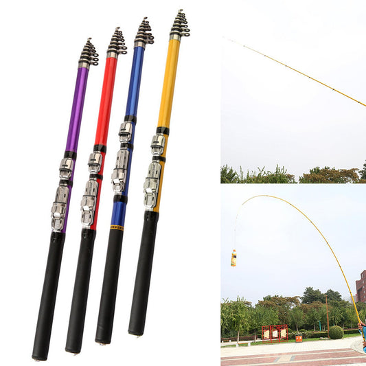 Caña de Pesca Telescópica de Fibra Reforzada, para Carpas y Feeder, Río y Mar