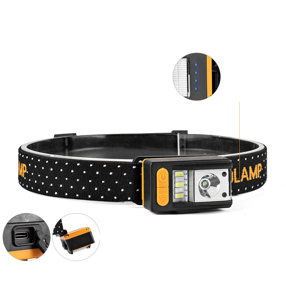 Linterna Frontal LED con Sensor de Movimiento, Recargable