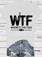 Camiseta de Manga Corta con Estampado de Pesca