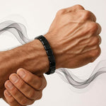 Pulsera de Ónix Negro Facetado para Hombre, Cuentas Elásticas Combinables
