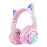 Auriculares Bluetooth con Orejas de Gato Luminosas, Diadema, Graves Potentes, Inalámbricos