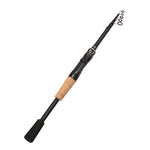 Caña de Pesca Telescópica de Carbono 1,5-2,4m, Giratoria, Mango de Madera