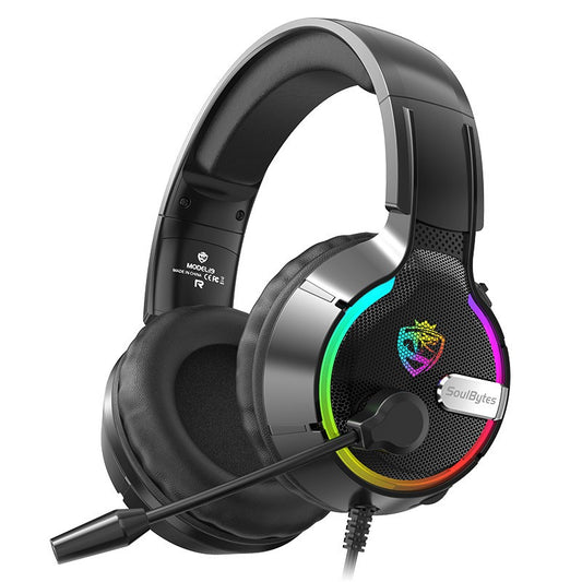 Auriculares Gaming Soulbytes S19 de Diadema, con Cable, Retroiluminación RGB