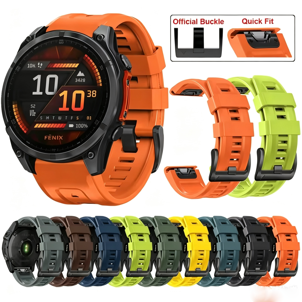Correa de Silicona Compatible con Garmin Fenix 8, 7X, 7, 6X, 6, 5X Plus