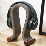 Soporte de Madera de Nogal para Auriculares, Elegante Diseño en U