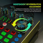 Mezclador de Audio V8S con Cambiador de Voz, Tarjeta de Sonido para Streaming, Podcast y Karaoke
