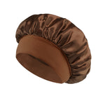 Gorro de Baño de Satén Ancho, Color Liso, para Dormir y Cuidado del Cabello