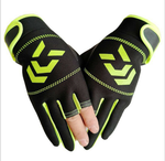 Guantes de Pesca Antideslizantes, 3 Dedos Recortados, para Hombre y Mujer
