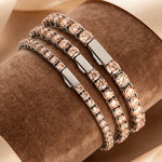 Pulsera Tenis Hip-Hop 3-5mm, Acero Inoxidable con Circonitas