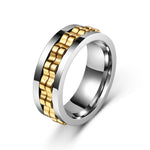 Anillo Giratorio Antiestrés, Diseño de Engranaje y Flor