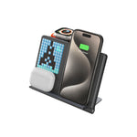 Cargador Inalámbrico Plegable 5 en 1 con Pantalla de Píxeles Animada