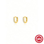 Pendientes de Aro S925 en Plata de Ley, con Turquesa y Circonitas, Baño de Oro 18K