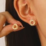 Set de Collar y Pendientes Trenzados, Diseño Circular