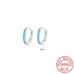 Pendientes de Aro S925 en Plata de Ley, con Turquesa y Circonitas, Baño de Oro 18K