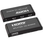 Distribuidor HDMI 1x2, 4K a 60Hz, Divisor de Vídeo para Pantalla Duplicada