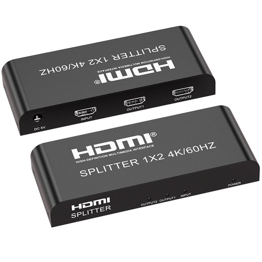 Distribuidor HDMI 1x2, 4K a 60Hz, Divisor de Vídeo para Pantalla Duplicada