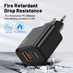 Cargador Ultra Rápido 55W, USB + PD