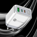 Cargador Doble Carga Rápida 58W, 2 PD + QC3.0