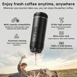 Máquina de Café Espresso Portátil con Pantalla Digital, 3 en 1, para Viaje y Camping