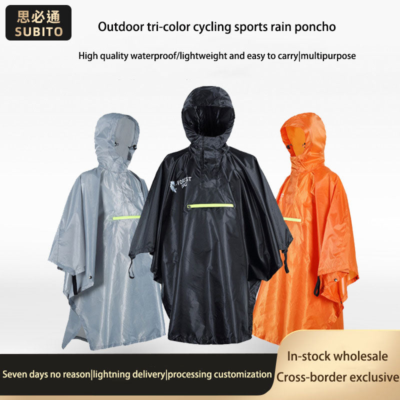 Poncho Impermeable con Capucha para Senderismo y Pesca