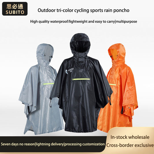 Poncho Impermeable con Capucha para Senderismo y Pesca