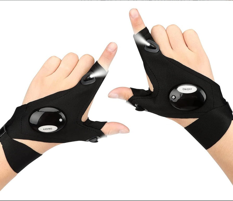 Guantes con Linterna LED Integrada, Pesca y Running Nocturno