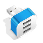 Adaptador USB Luminoso de 3 Puertos, Expansor de Carga