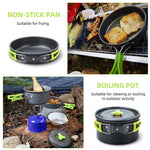 Set de Utensilios de Cocina para Camping, Kit Portátil de Cocina al Aire Libre, con Vajilla