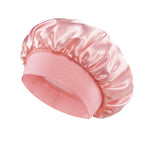 Gorro de Baño de Satén Ancho, Color Liso, para Dormir y Cuidado del Cabello