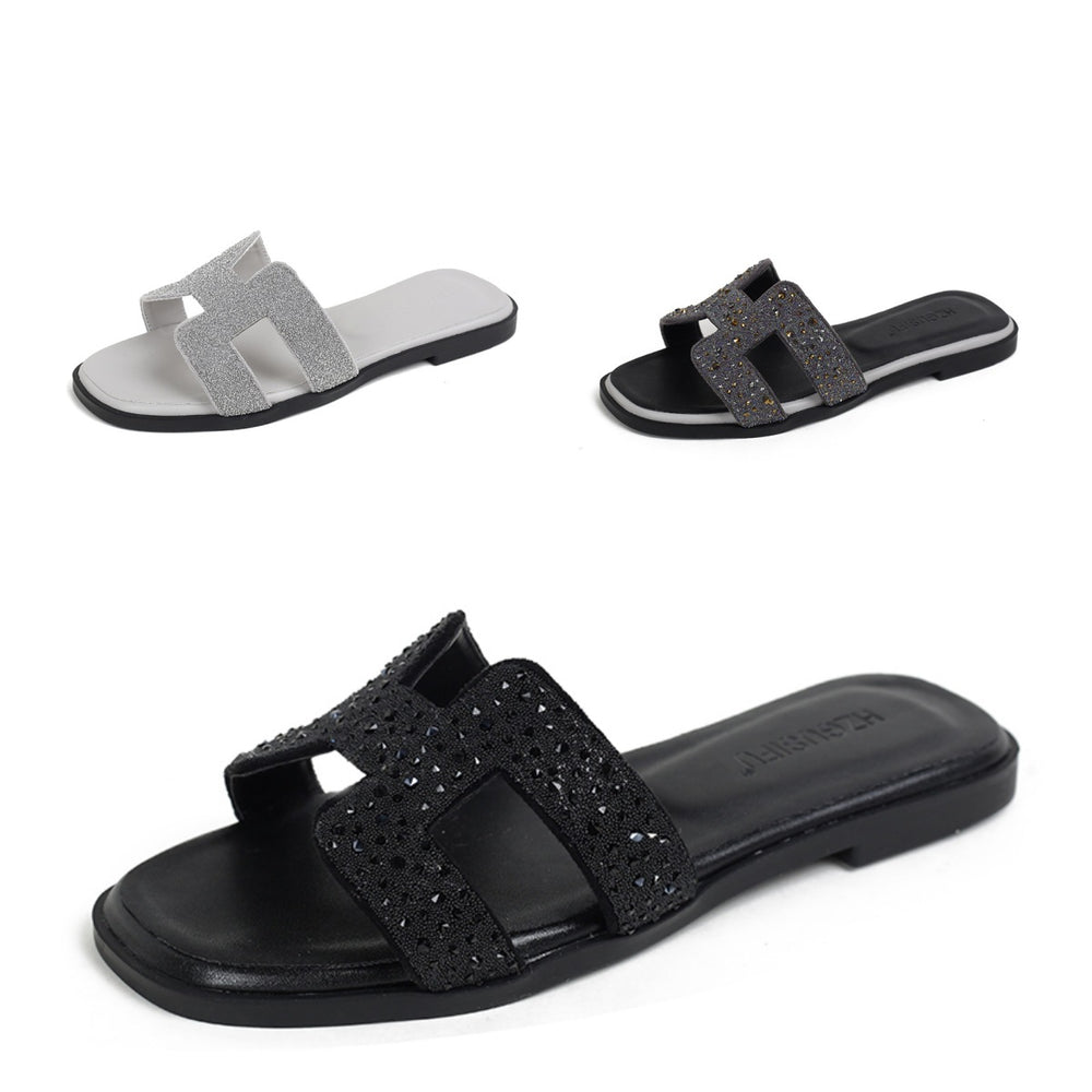 Sandalias de Playa para Mujer con Pedrería, Estilo Color a Color