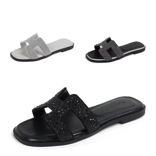 Sandalias de Playa para Mujer con Pedrería, Estilo Color a Color