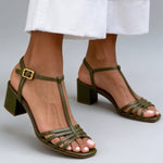 Sandalias de Fiesta con Tacón y Hebilla en T, Elegantes