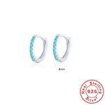 Pendientes de Aro S925 en Plata de Ley, con Turquesa y Circonitas, Baño de Oro 18K