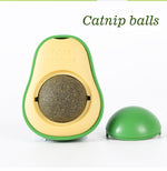 Juguete Giratorio para Gatos con Hierba Gatera, Forma de Aguacate