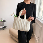 Bolso Tote de Gran Capacidad con Bordado, Estilo Minimalista