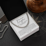 Collar de Acero Inoxidable con Cadena Cubana Pulida a Doble Cara