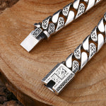 Pulsera Cadena Cubana Gruesa, Estilo Plata Tailandesa Envejecida, para Hombre
