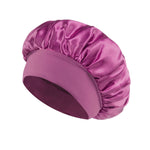 Gorro de Baño de Satén Ancho, Color Liso, para Dormir y Cuidado del Cabello