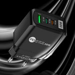 Cargador Doble Carga Rápida 58W, 2 PD + QC3.0