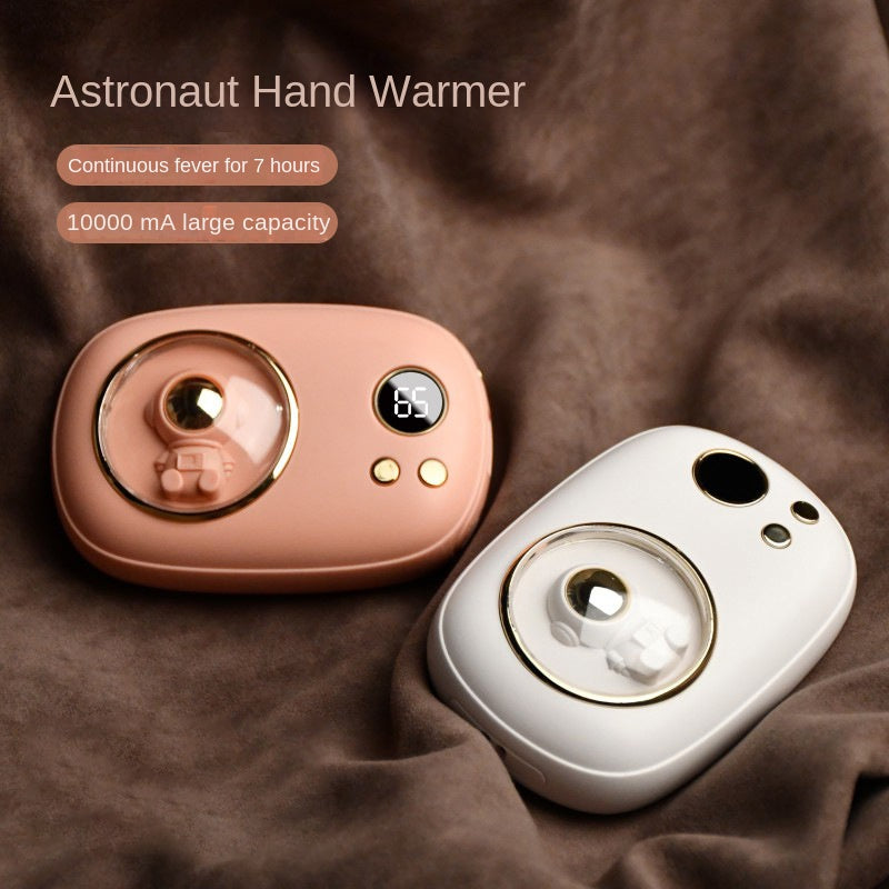 Batería Portátil 2 en 1 con Calentador de Manos, Diseño Astronauta y Osito, Pantalla Digital