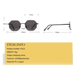 Gafas de Sol Cuadradas Retro, Montura Metálica Poligonal, Protección UV400