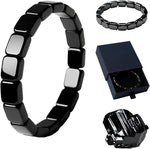 Pulsera de Ónix Negro Facetado para Hombre, Cuentas Elásticas Combinables