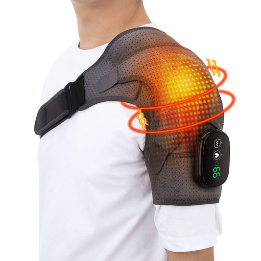 Soporte de Masaje para Hombros con Pantalla Táctil, Vibración y Calor, Recargable