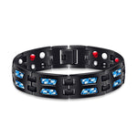 Pulsera Magnética de Fibra de Carbono para Hombre, Ancha, Acero Titanio