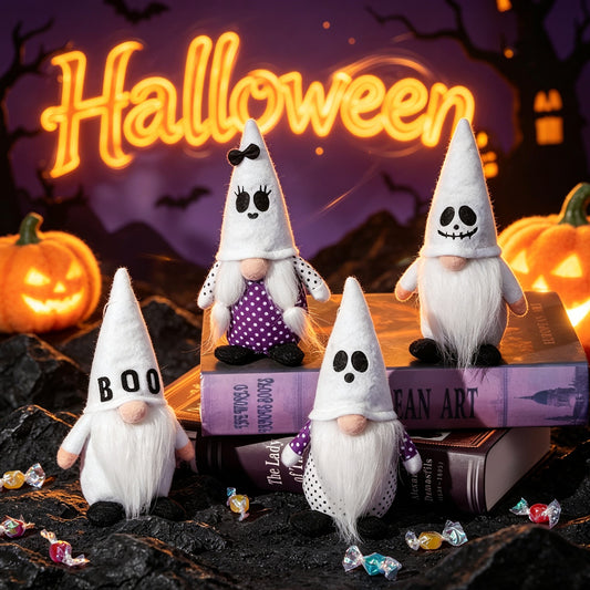Set de Muñecos Decorativos de Halloween, Gnomo y Fantasma