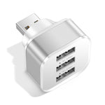 Adaptador USB Luminoso de 3 Puertos, Expansor de Carga
