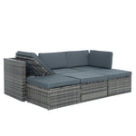 Set de Muebles de Exterior de Ratán Sintético, 5 Piezas, con Mesa de Centro
