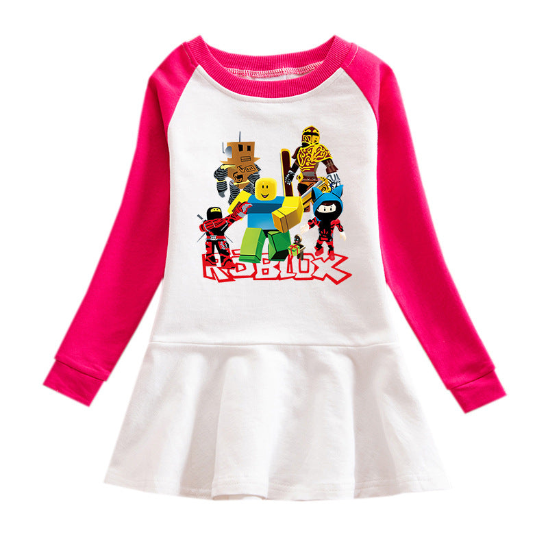 Vestido Infantil con Capucha, Estampado de Dibujos Animados