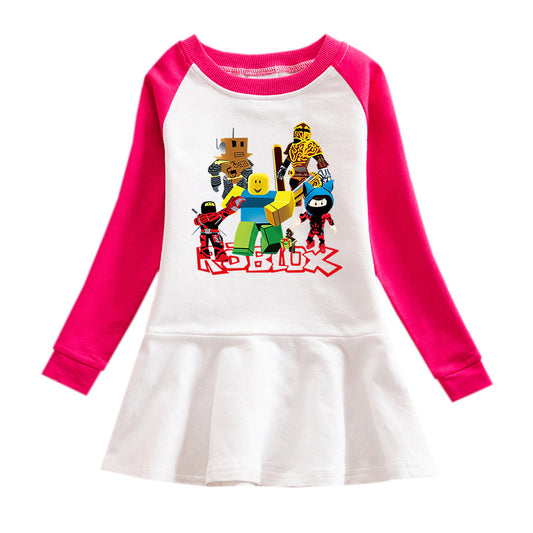 Vestido Infantil con Capucha, Estampado de Dibujos Animados